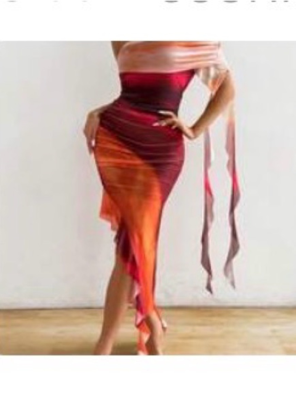 Women’s Multicolor Mesh - Orange & brown Ombre